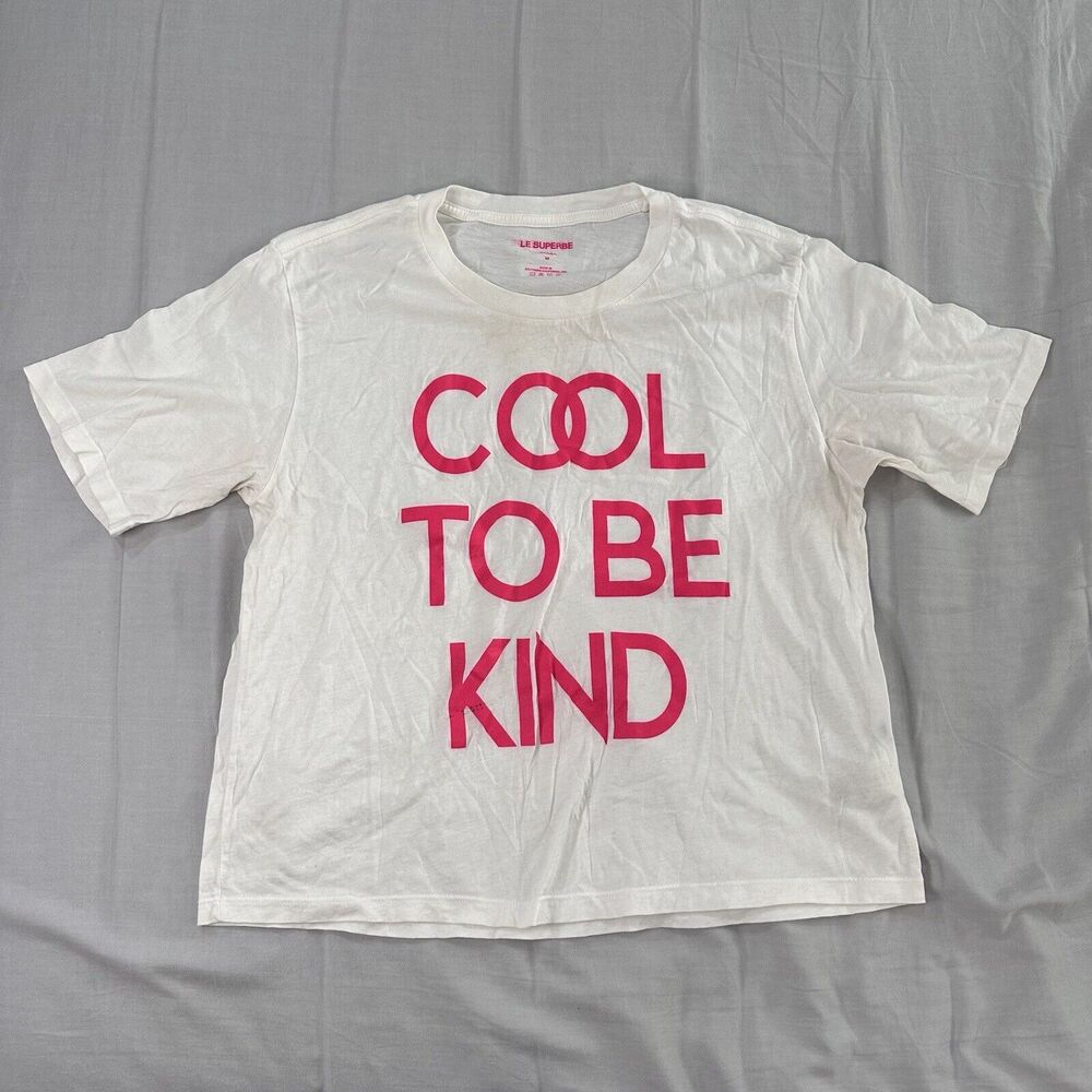 Le Superbe T Shirt Women’s M ‘cool To Be Kind’ Slogan Graphic Tee Short Sleeve